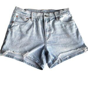 American Eagle Relaxed Short Women's 4 Light Wash Denim Raw Hem Stretch Strigid